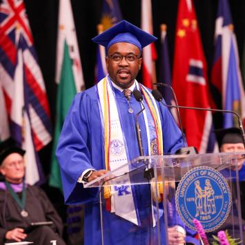 RaShaun West I speaking at graduation